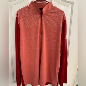 Adidas light golf Men's Red Quarter-Zip Sweater size xl